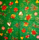 113 Weihnachten Blumen - 3-lagig (grün) - Ihr